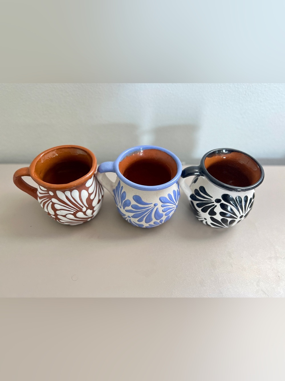 Georgous Mexican Talavera “jarritos” coffee mugs